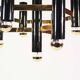 Brass & gunmetal geometric chandelier by "Boulanger S.A."