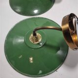 Pair of enameled sheet metal wall lights