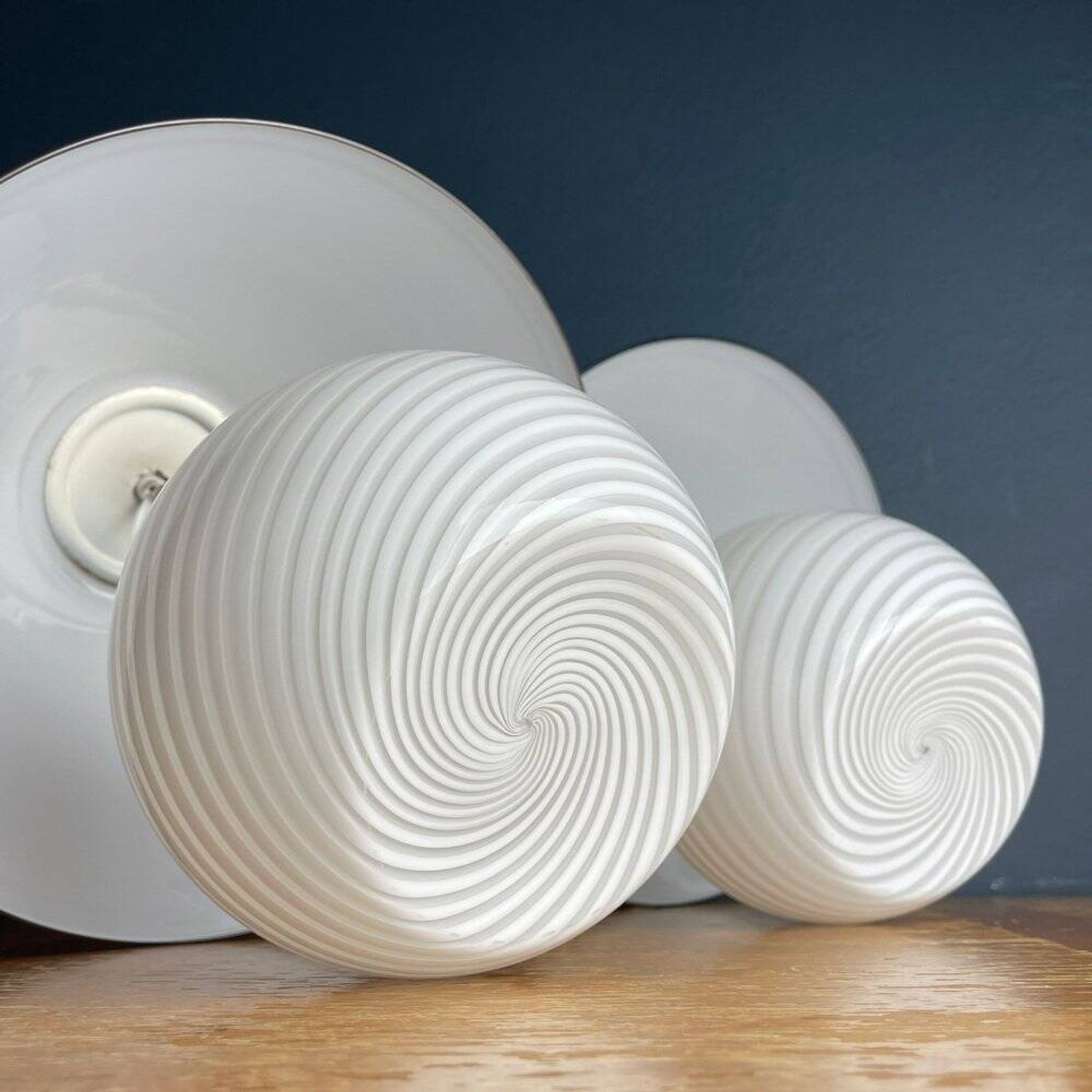 Lampes de table Murano blanches, années 1970, lot de 2