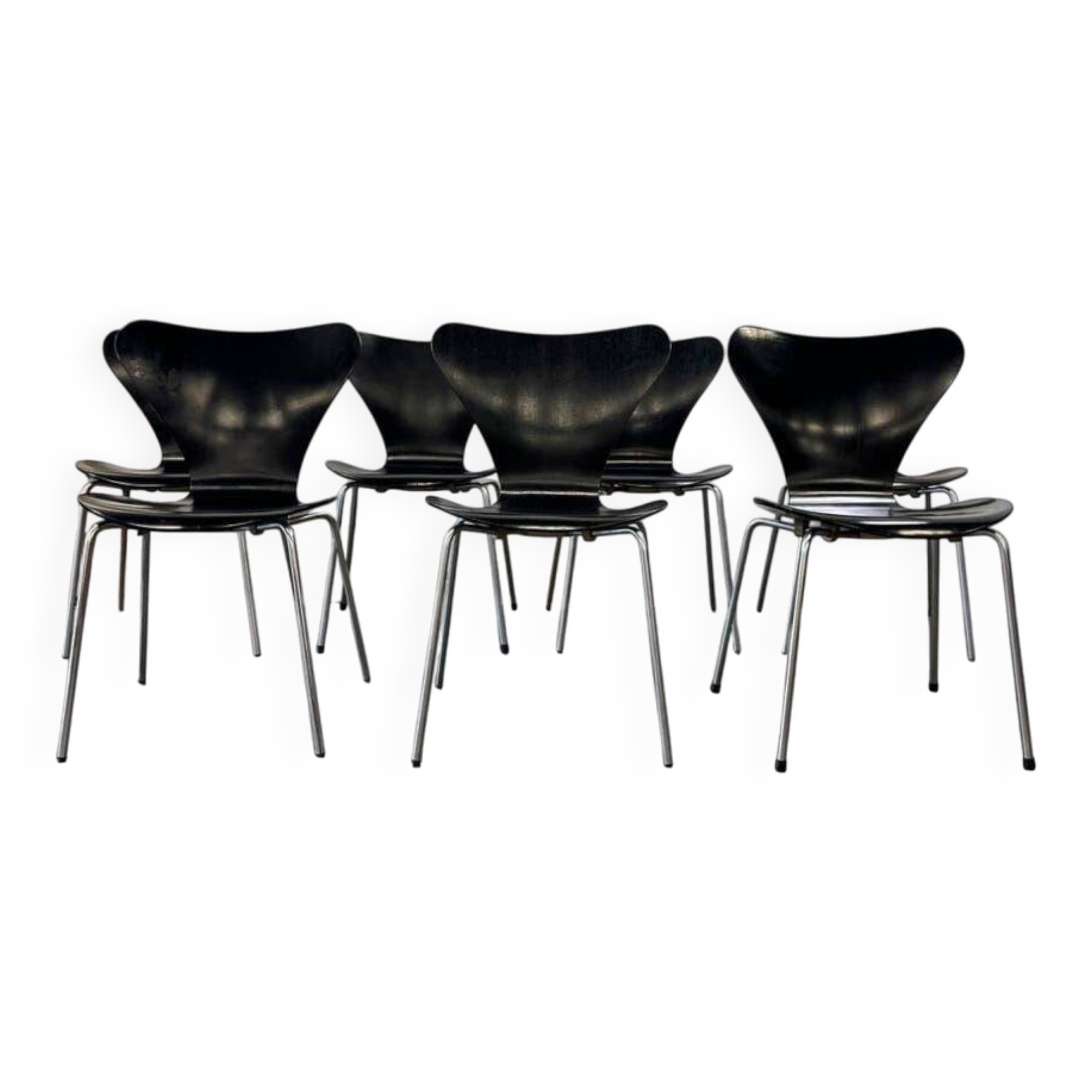 Chaise noire vintage / chaise papillon Fritz Hansen