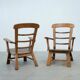 Ensemble de deux fauteuils en chêne