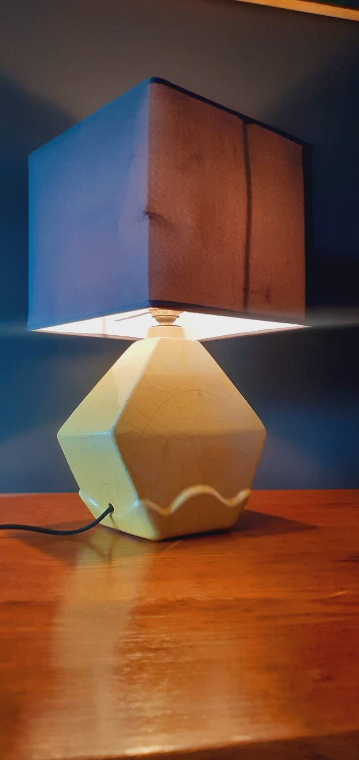 Vintage 50s cracked ceramic lamp