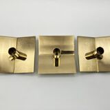 3 “Profile” candlesticks no. 70 in brass • Design Pierre Forssel for Skultuna Éditions • 1960