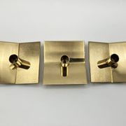 3 “Profile” candlesticks no. 70 in brass • Design Pierre Forssel for Skultuna Éditions • 1960