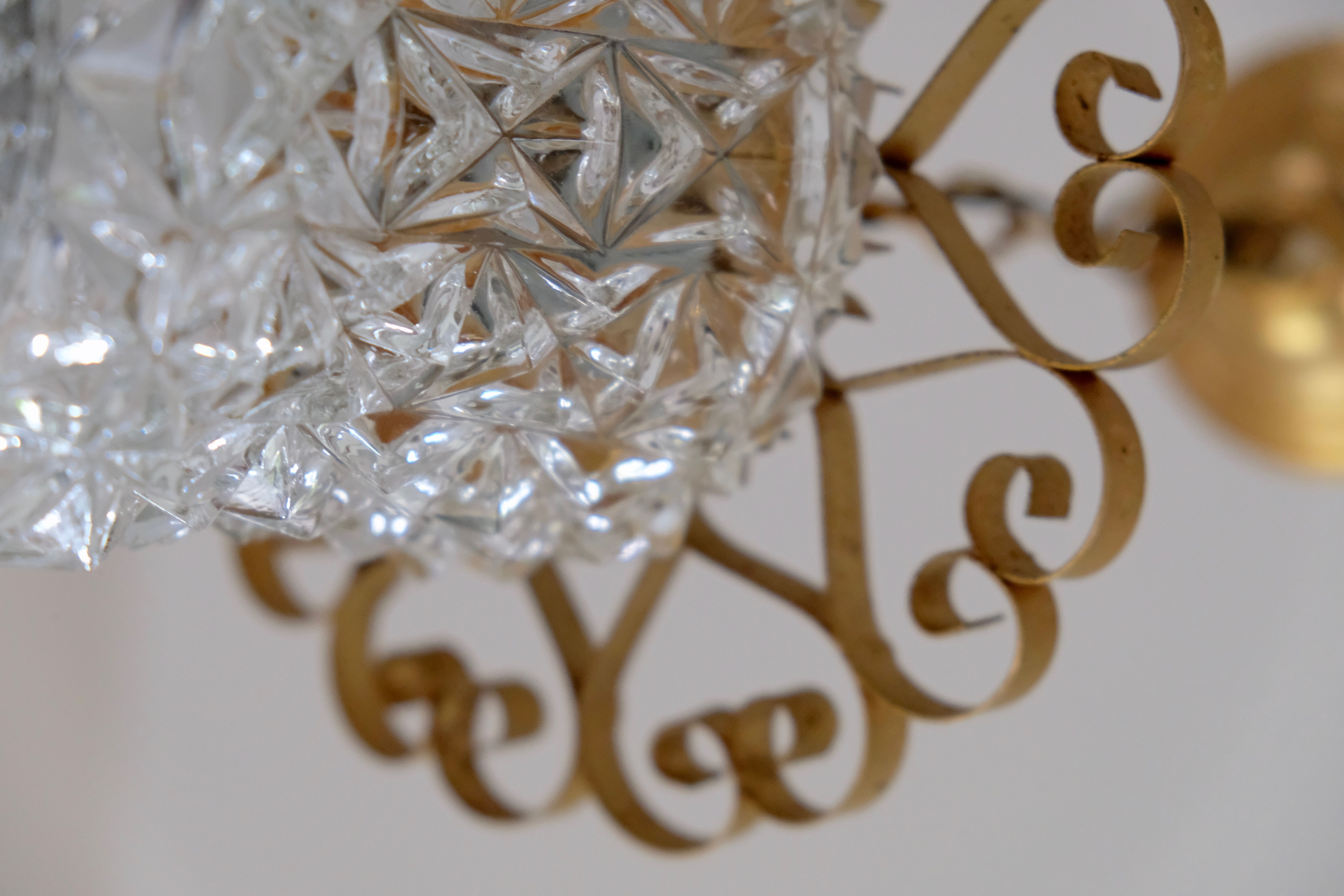 Glass and brass hanging 1950s