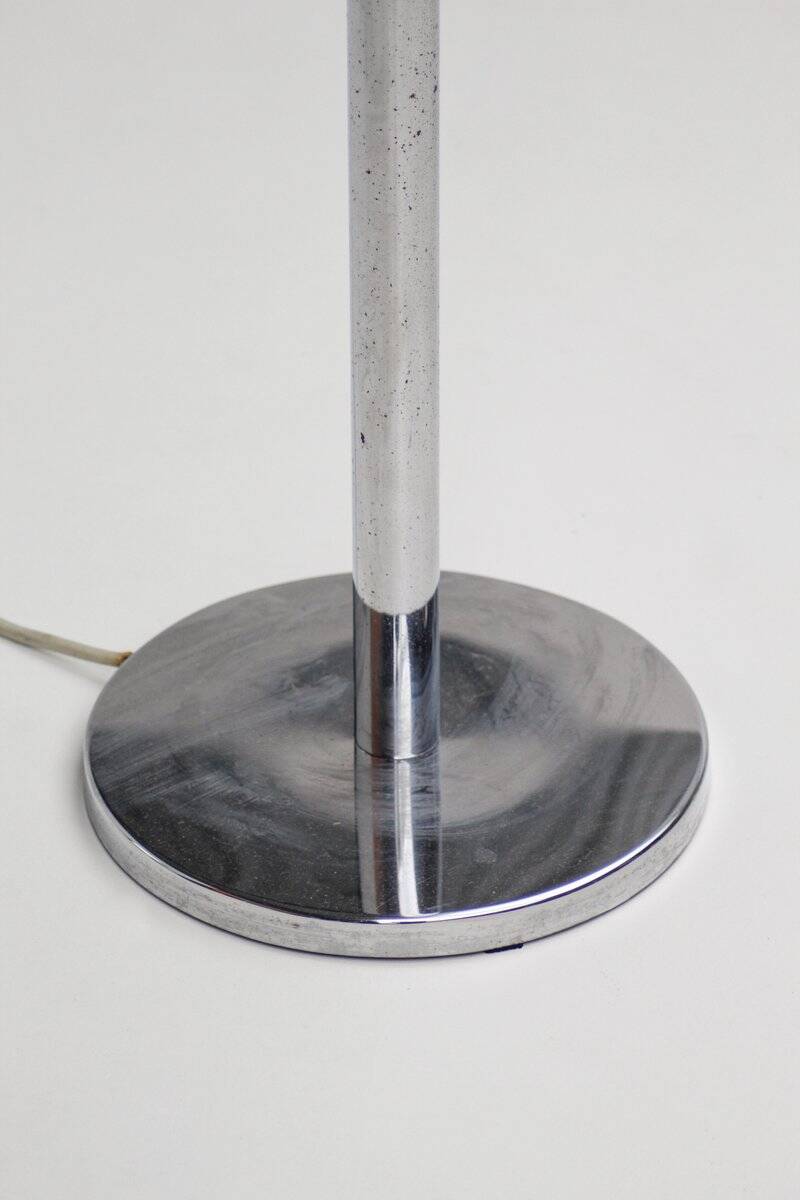 Lampadaire en chrome et verre de Murano bleu, 1970s