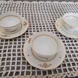 Set of 3 Berry high porcelain cups and saucers