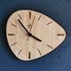 Vintage formica clock silent asymmetrical wall pendulum "Japy wood"