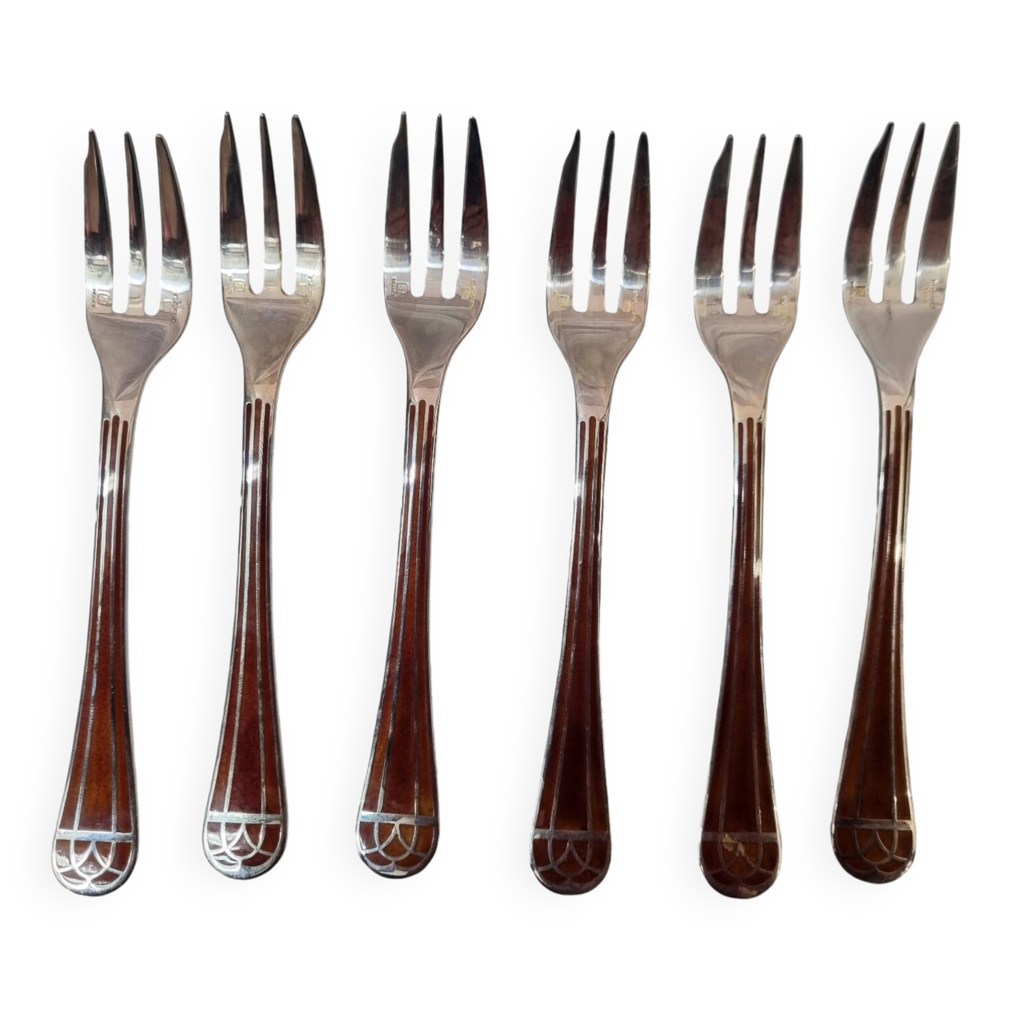 Christofle Talisman model forks, cloisonné