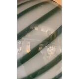 Contemporary Blue and Milky-White Sphere Pendant in Murano Glass