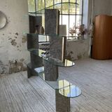 Roche Bobois stone and glass sculpture shelf 1970s