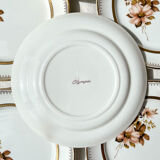 8 small OLYMPIA porcelain plates with floral and gilded pattern