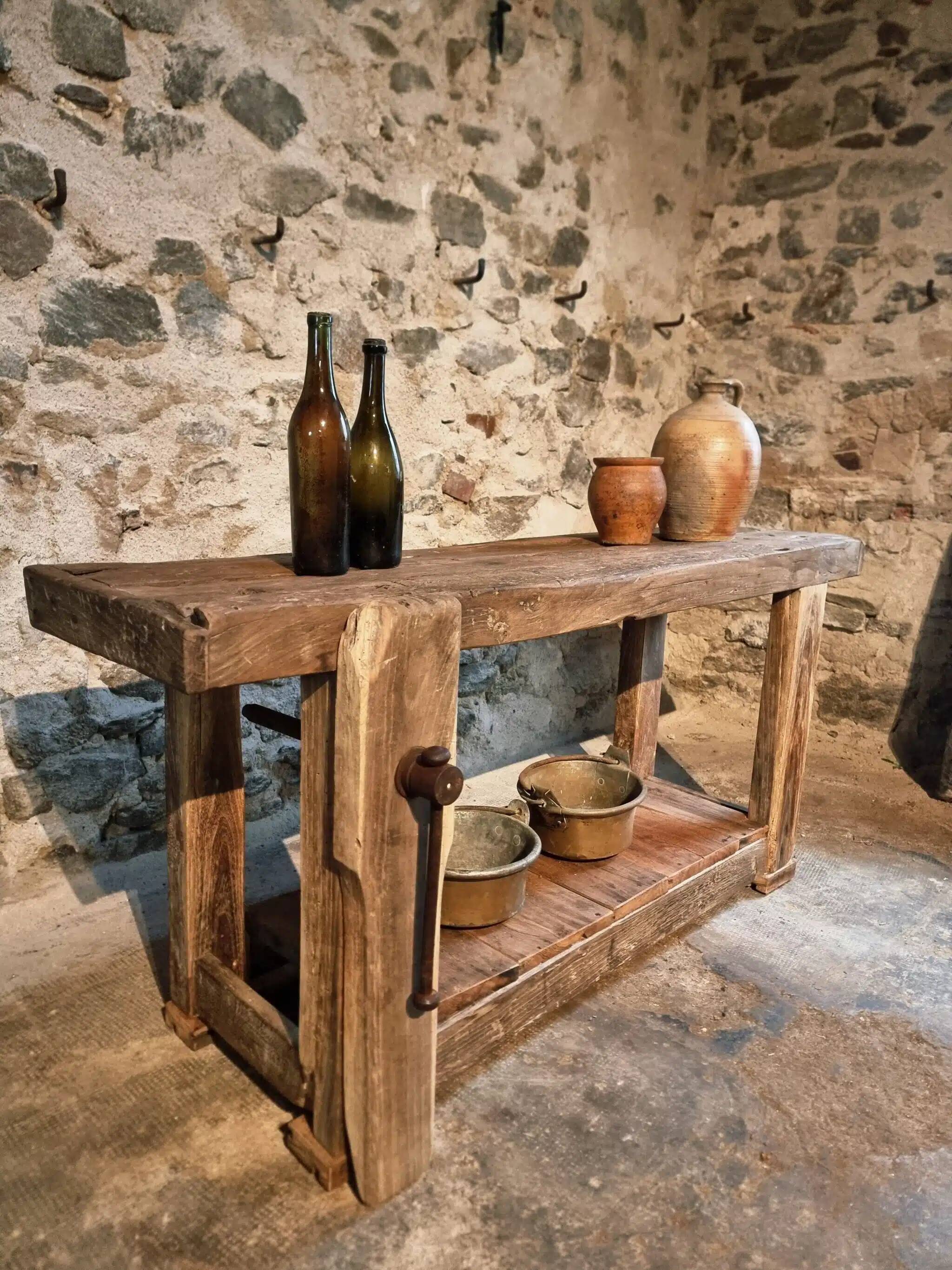Antique oak workbench, circa 1900