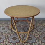 60's rattan coffee table