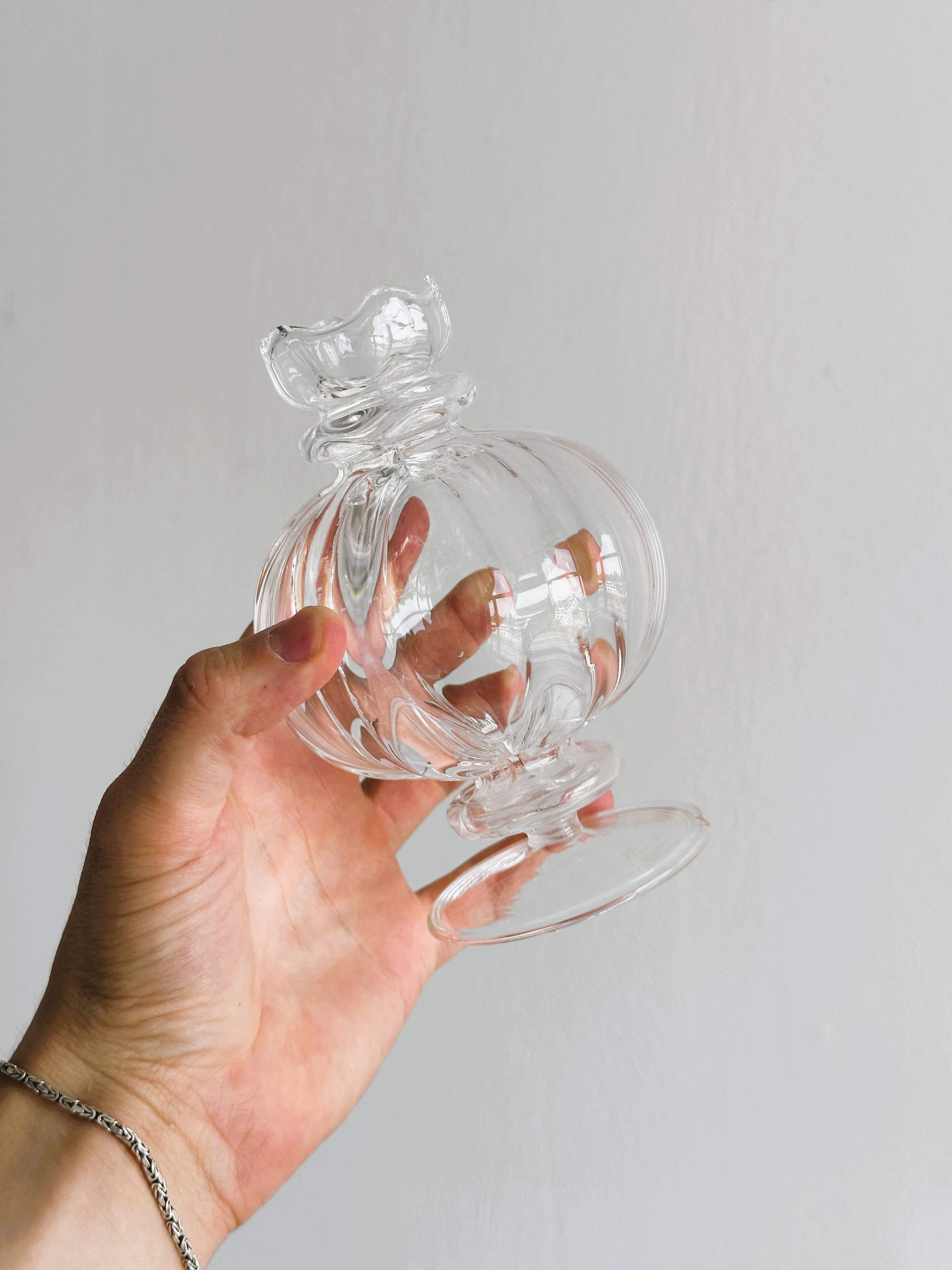 3 vases en verre épais et transparent