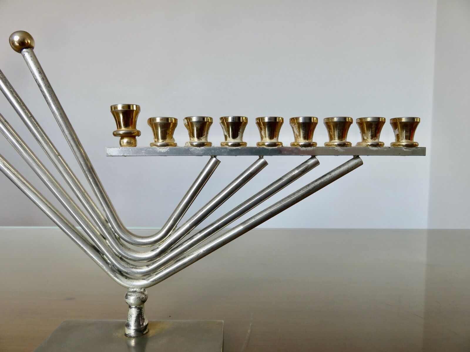 Menorah hanukkah candle holder with 9 candles design Korem 1970