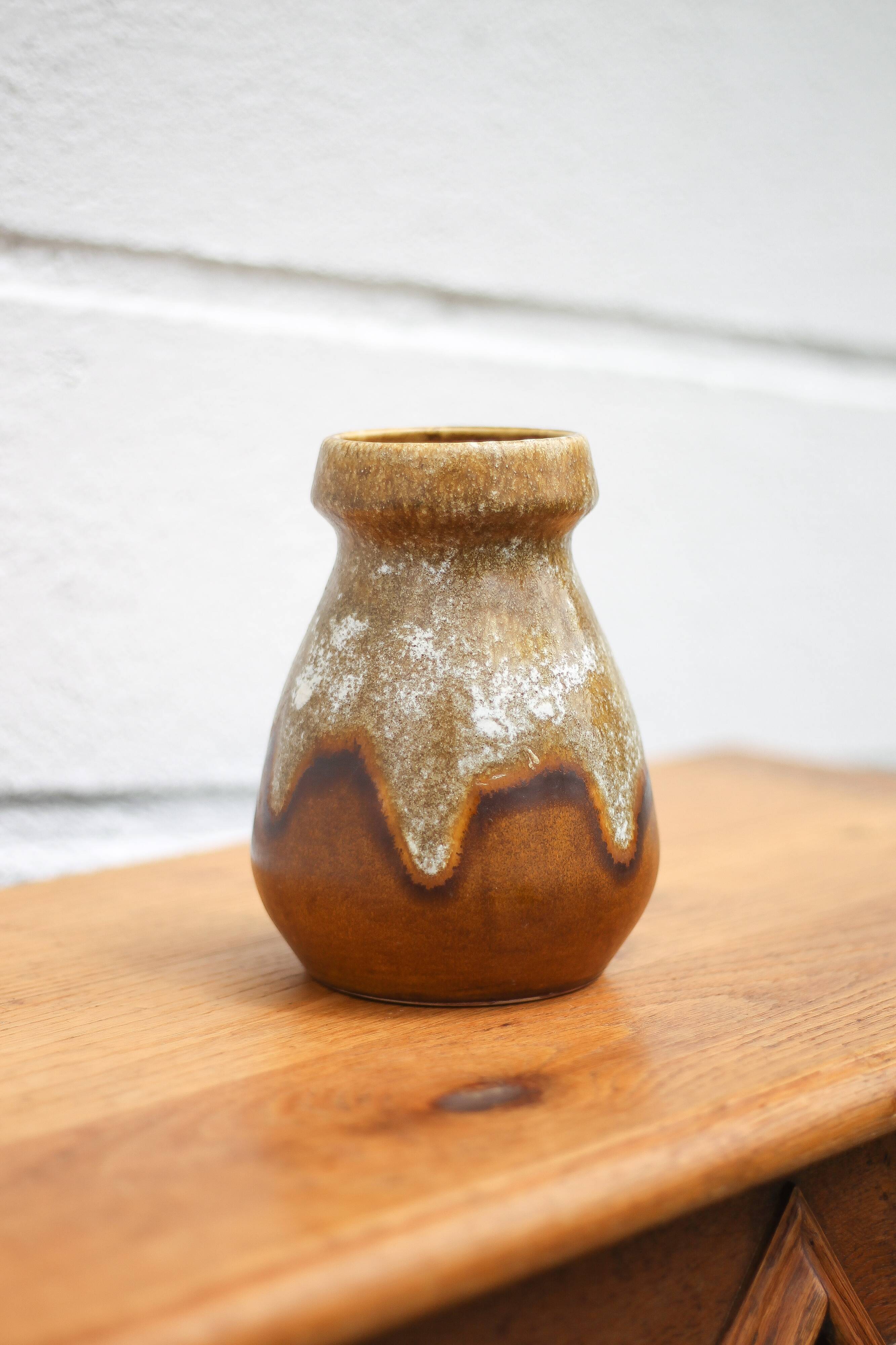 St Clément fat lava vase, vintage vase, St Clément ceramic vase, made in France, flower pot