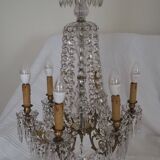 Napoleon III chandelier with crystal pendants, signed Portieux 19th century