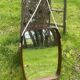 Old scandinavian teak mirror barrel shape vintage 50/60