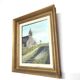 Breton church painting painting, golden wood frame