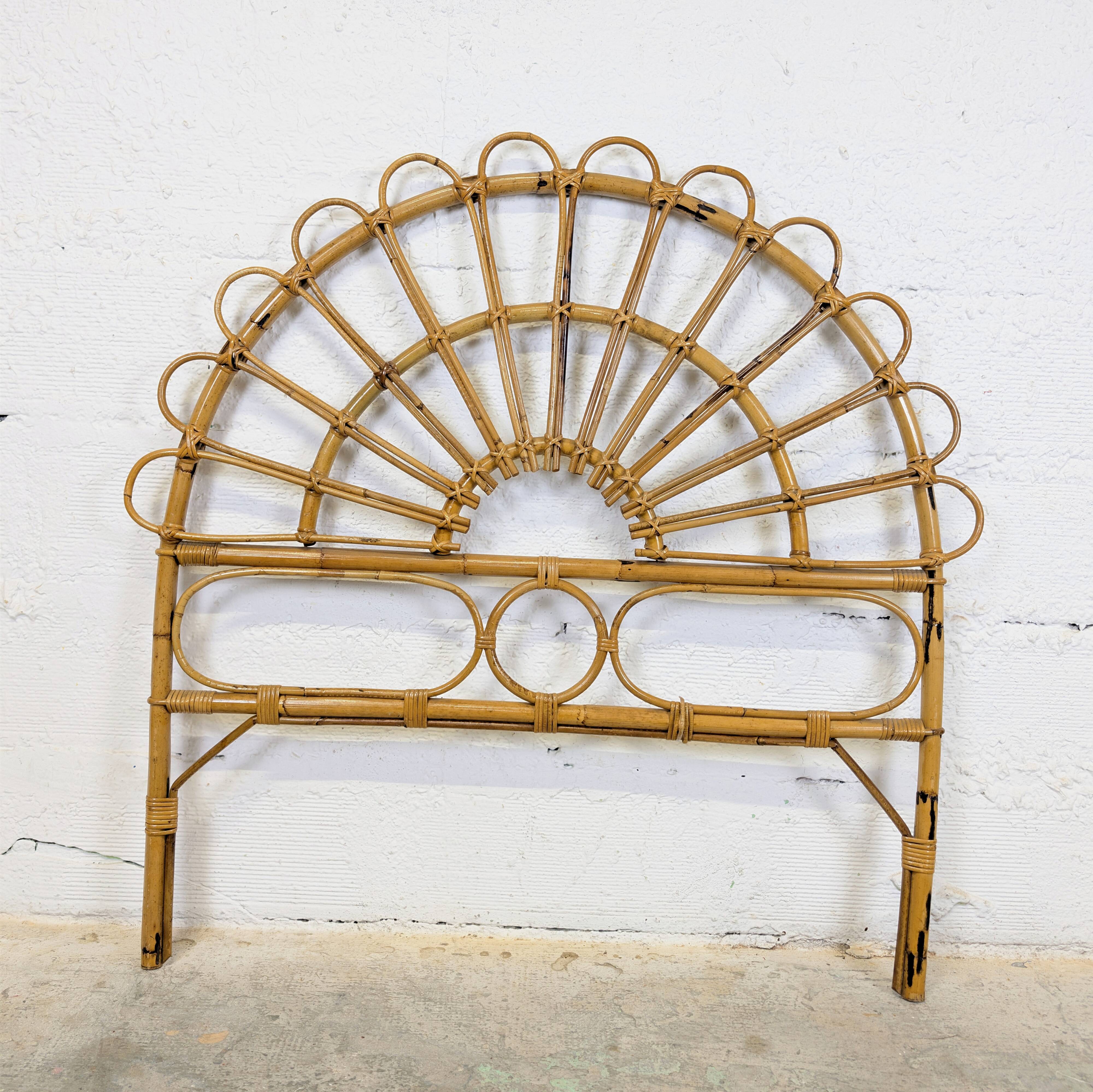 Vintage rattan headboard