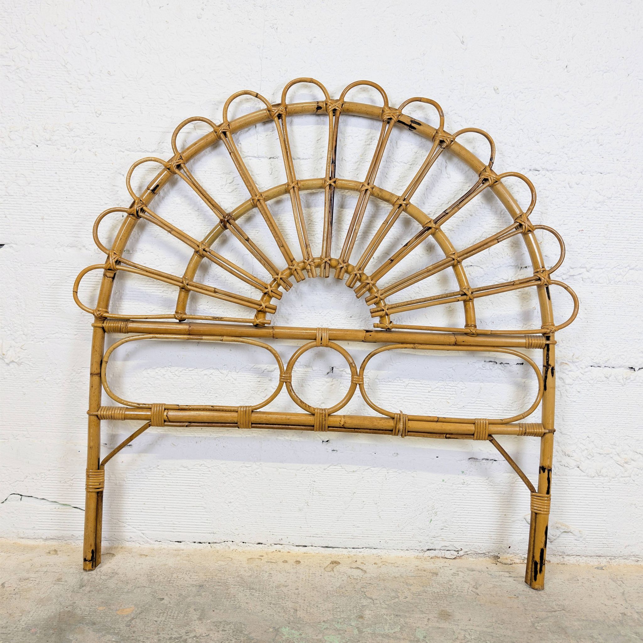Vintage rattan headboard