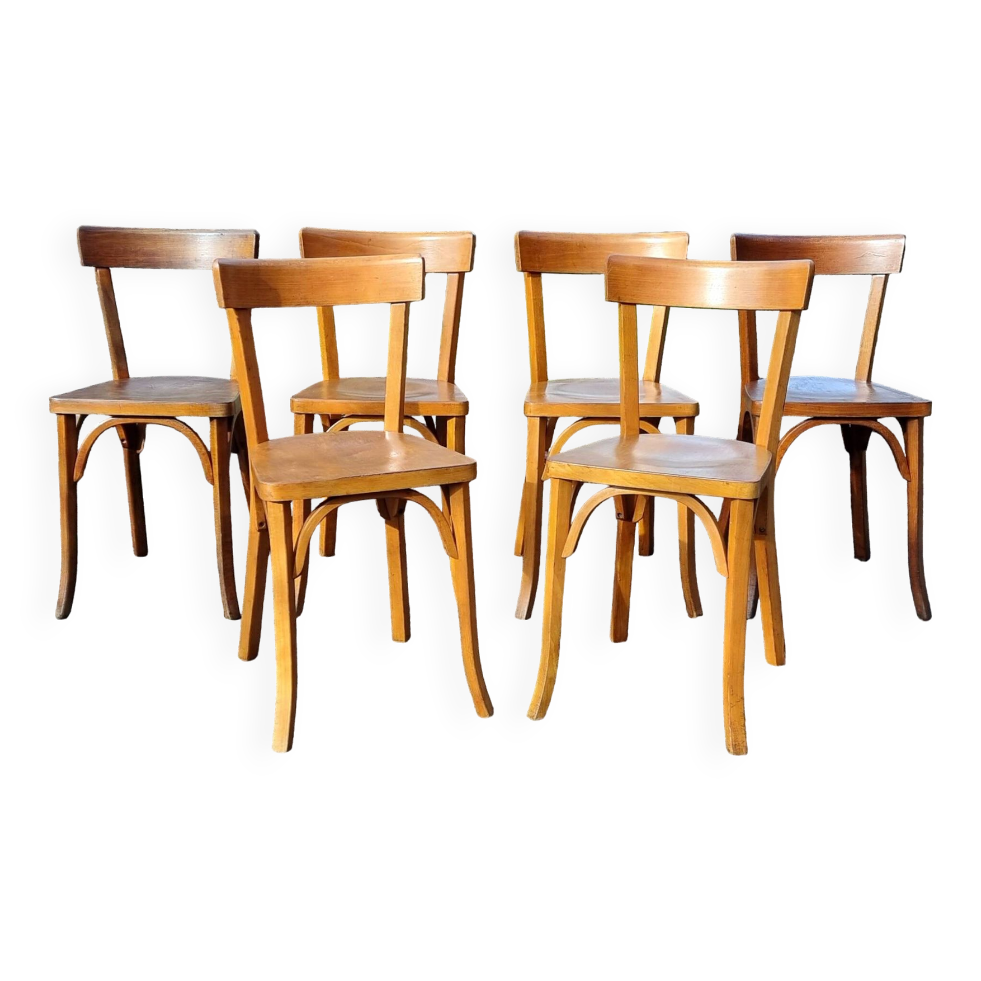 6 Baumann n°55 chairs from the 1950s