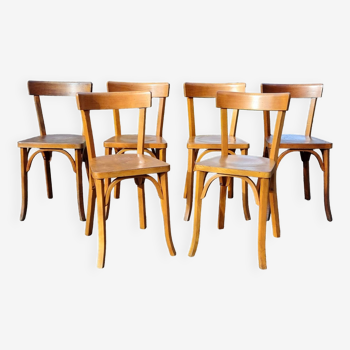 6 Baumann n°55 chairs from the 1950s
