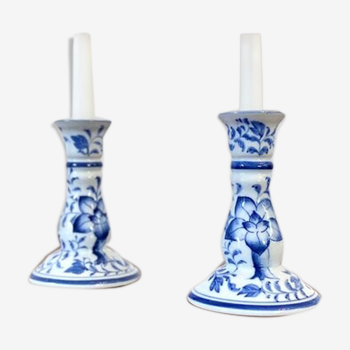 Pair of porcelain candlesticks