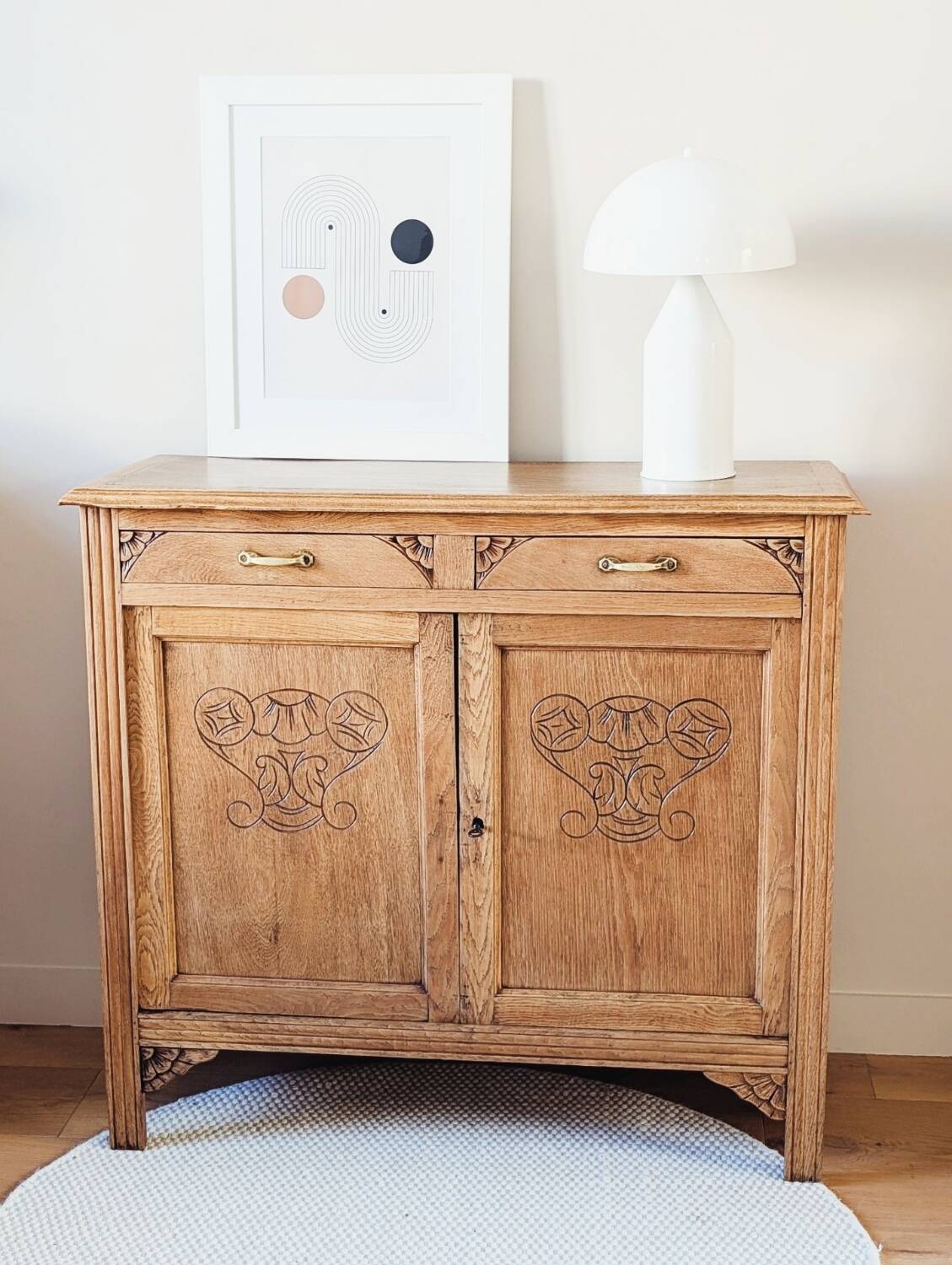 Parisian Art Deco sideboard in renovated oak