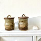 60/70 stoneware spice jars signed Atelier Le Cep