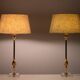 pair elegant Hollywood Regency pineapple Table lamps Denmark 1970s
