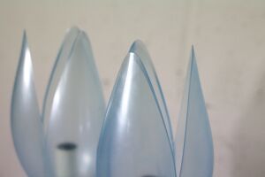 Paire de lampes bleues éditées par Rougier France circa 1970