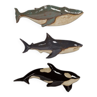Set of 3 marine mammal dishes