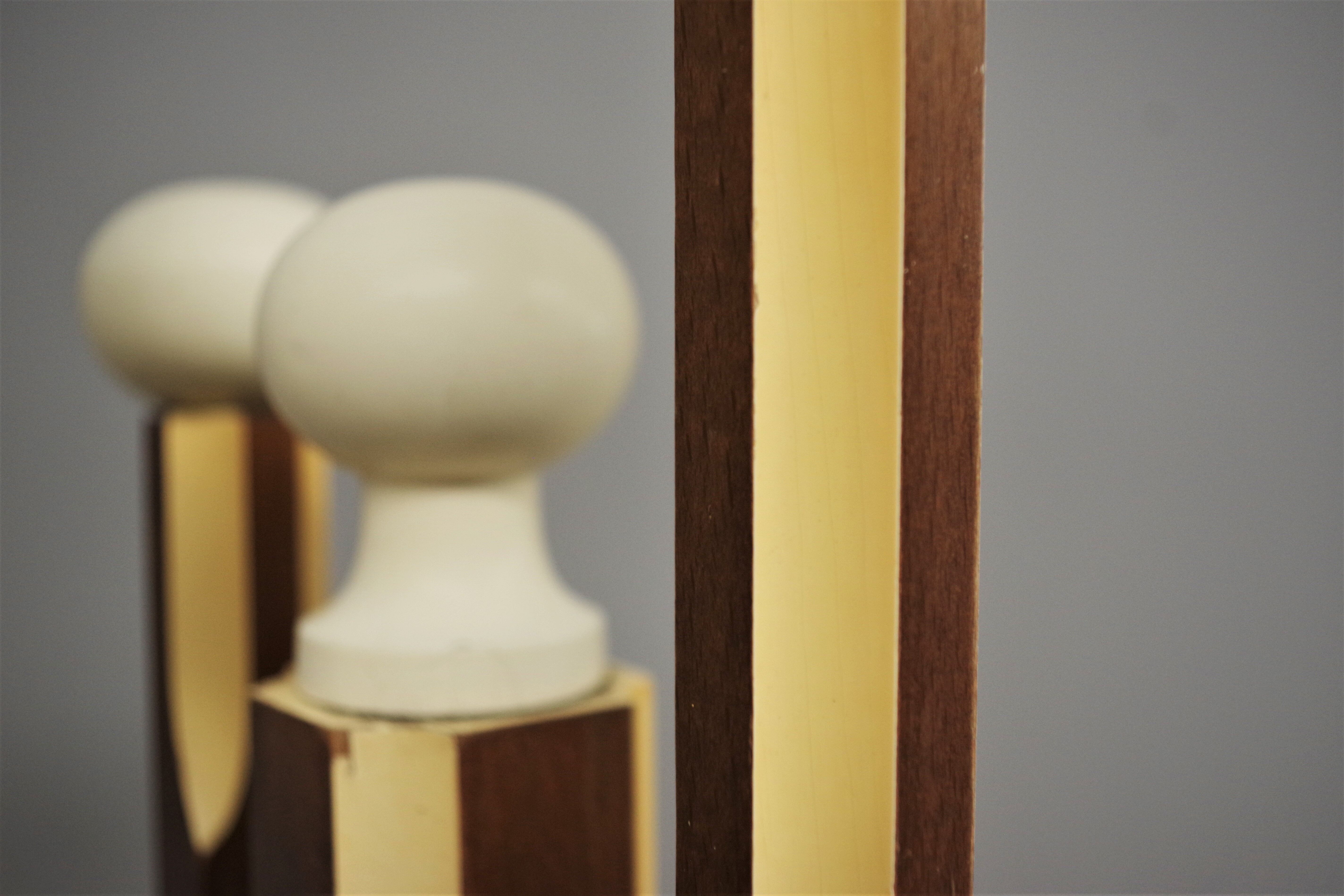 Wooden column coat rack  1965