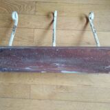 Antique vintage wooden and metal door coat-door country house coat-3 hooks