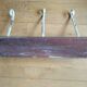 Antique vintage wooden and metal door coat-door country house coat-3 hooks