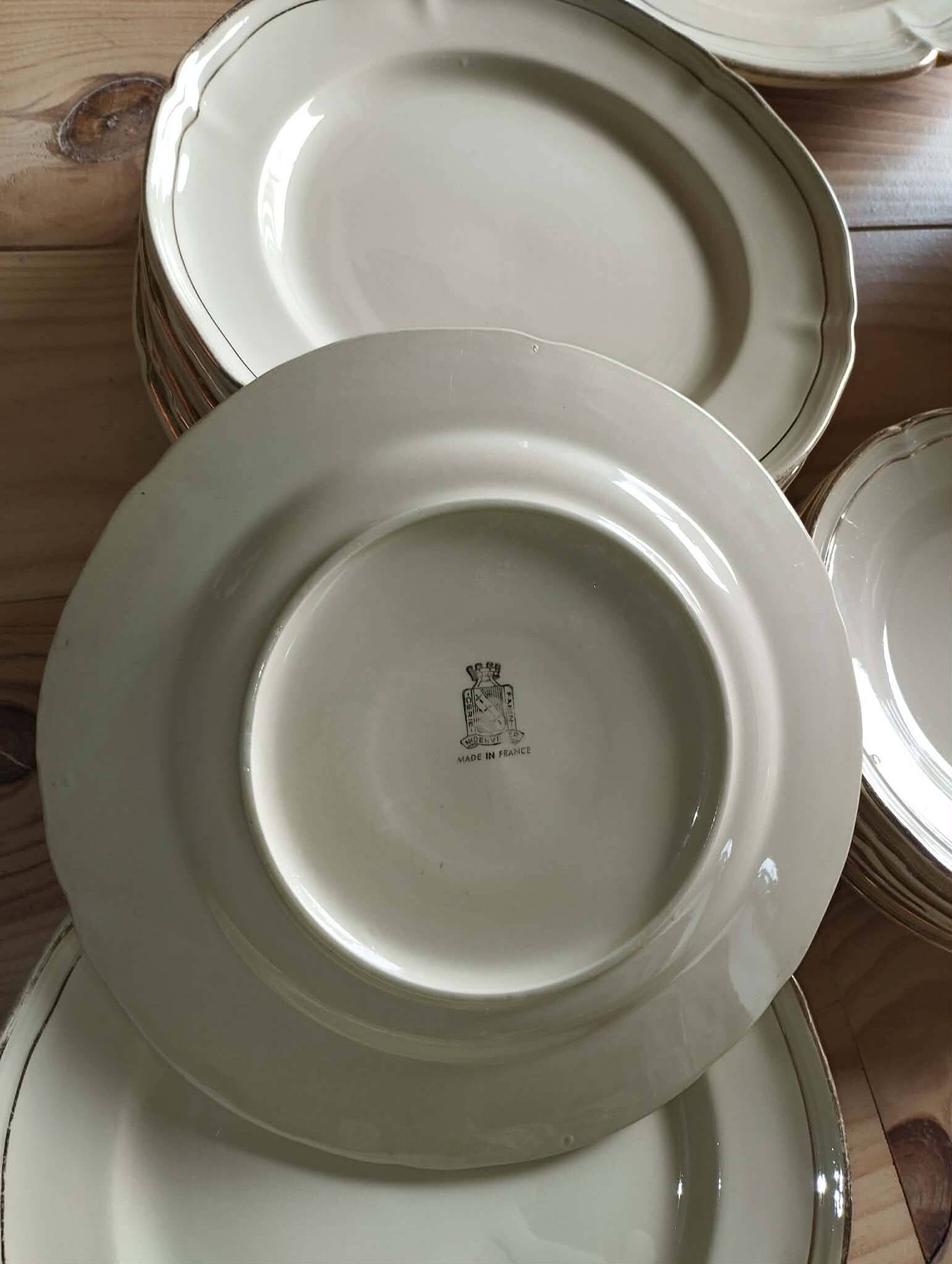 Service de table ancien gien – modèle niderviller – ensemble exceptionnel