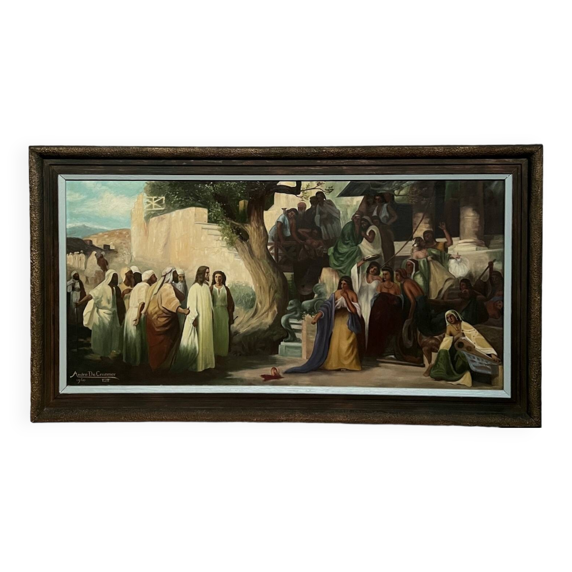 A. De Cramer. Large painting. "Biblical scene"