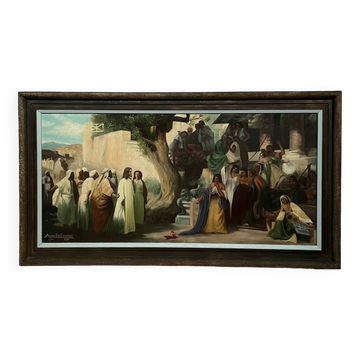 A. De Cramer. Large painting. "Biblical Scene"