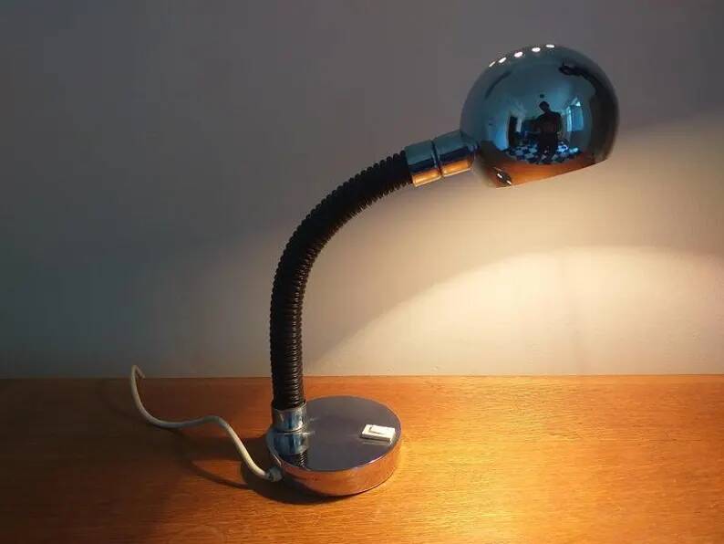 Midcentury Table Lamp Elbow, Targetti Sankey, Italy, 1970s