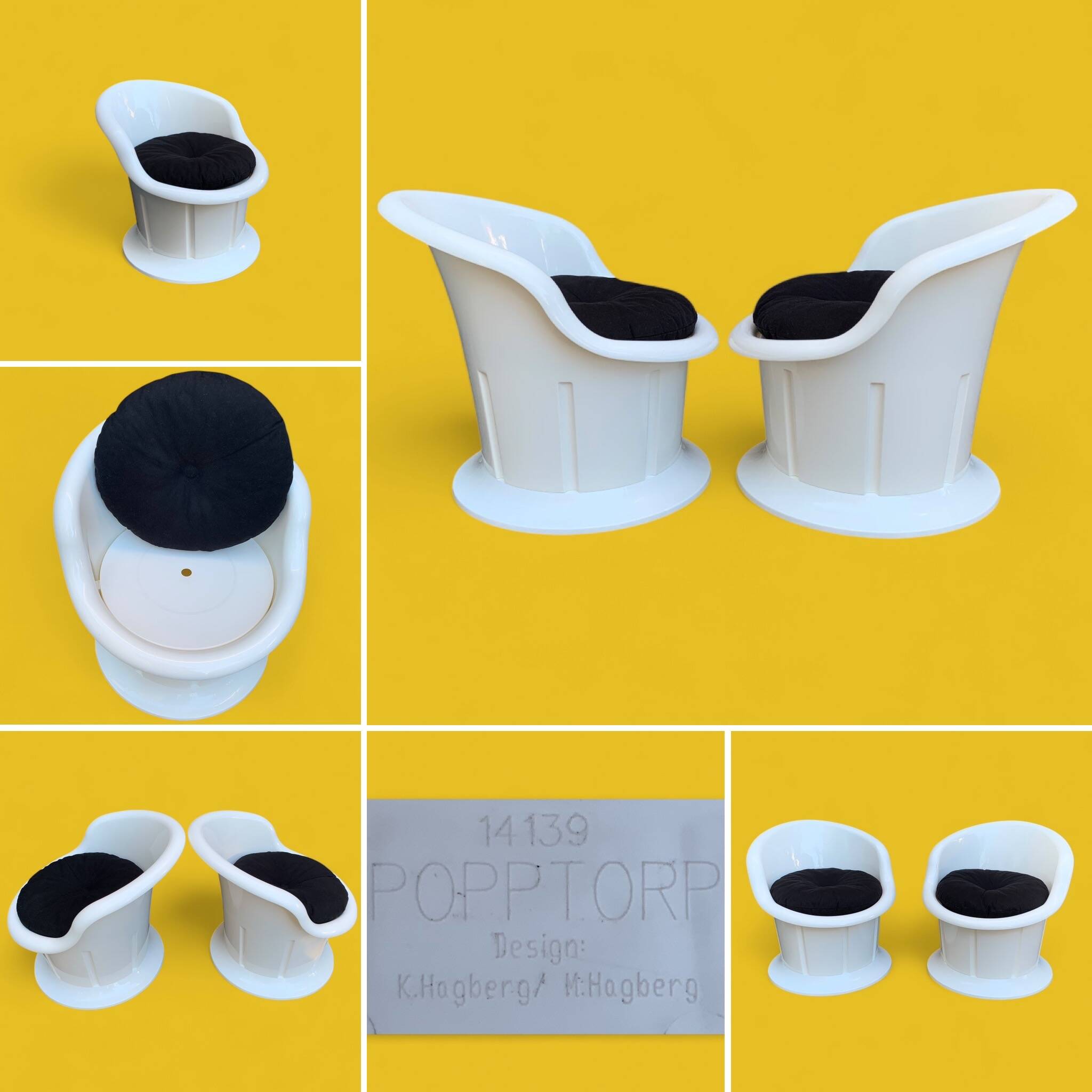 Pair of Popptorp armchairs designed by K. & M. Hagberg for Ikea 1990