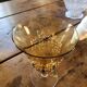 Lot de dix verres à pied ambrés gravés – années 1950