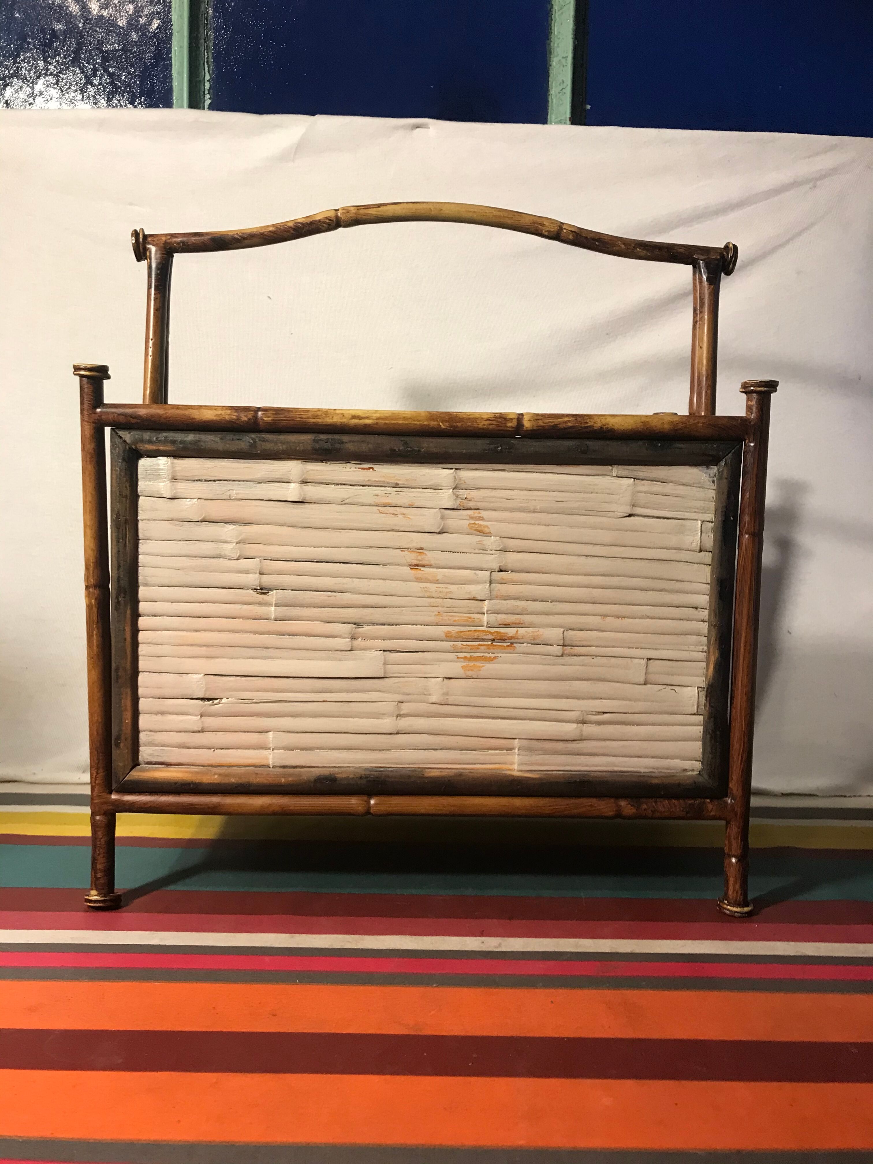 Magazine rack in bamboo structure
