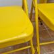 Ensemble de six chaises en métal pliantes jaunes Eurosit