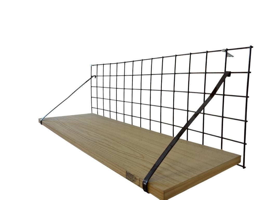 Étagère murale vintage style Tomado avec grille et tablette