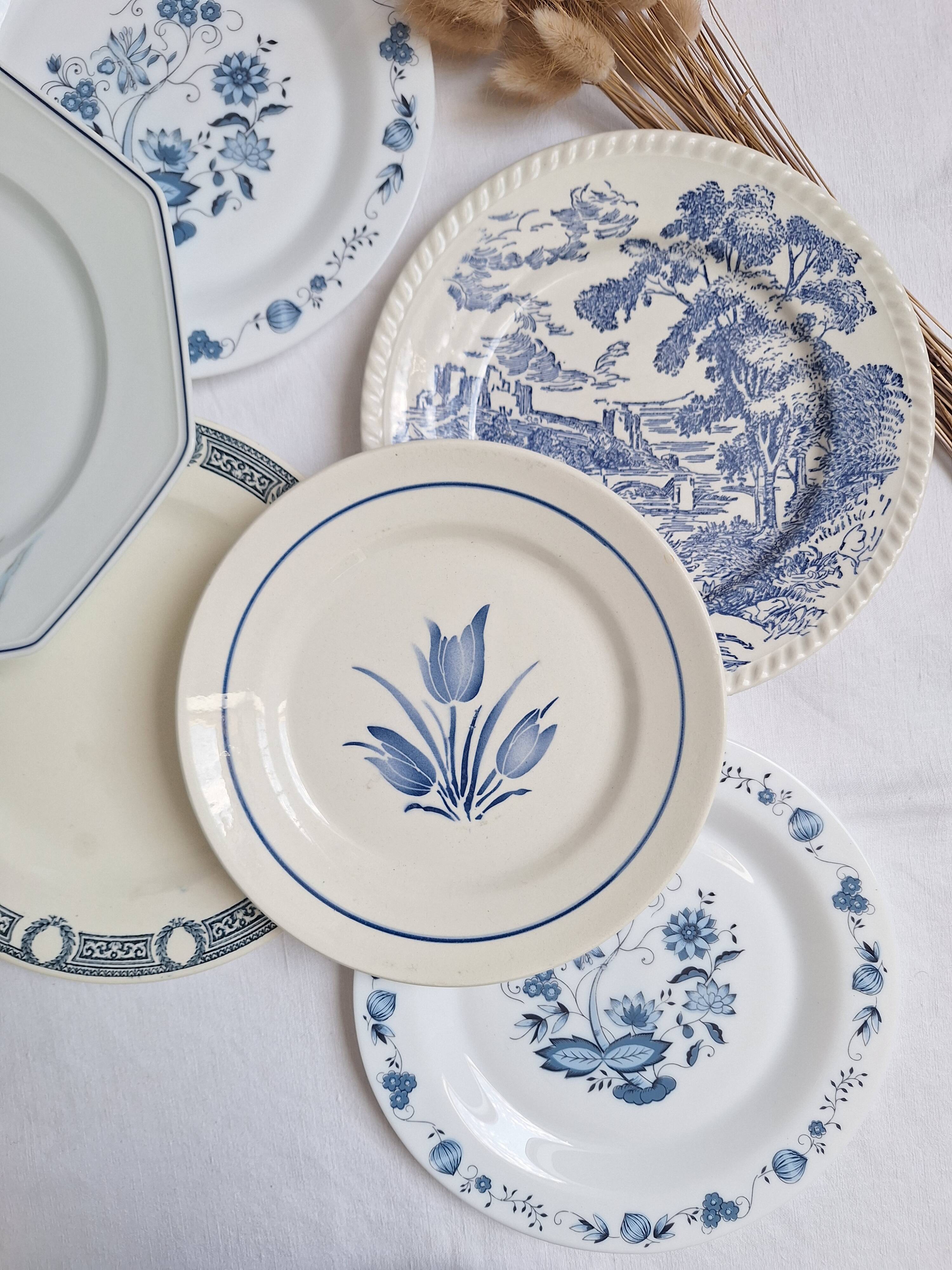 Vintage blue dinner plates
