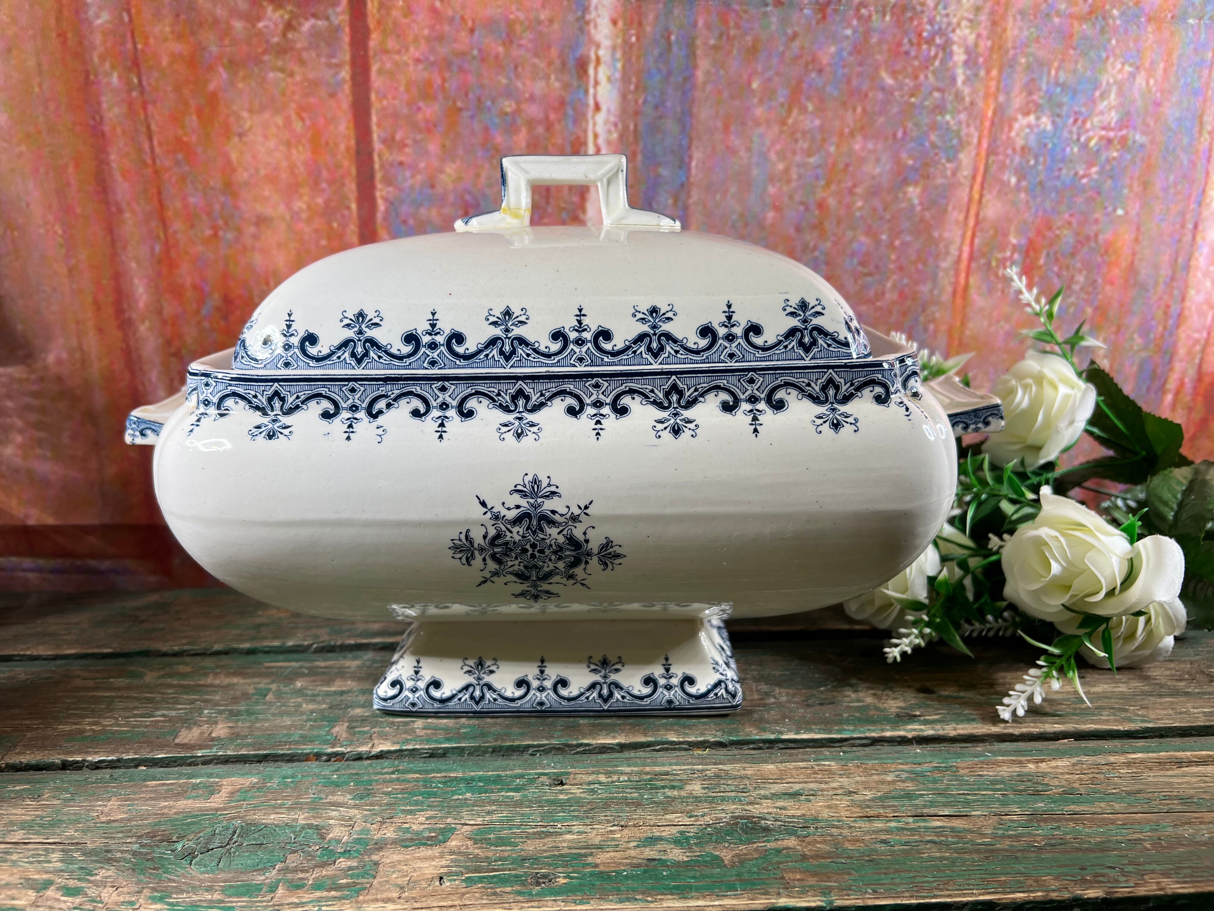 Soup tureen iron earthenware Clairefontaine