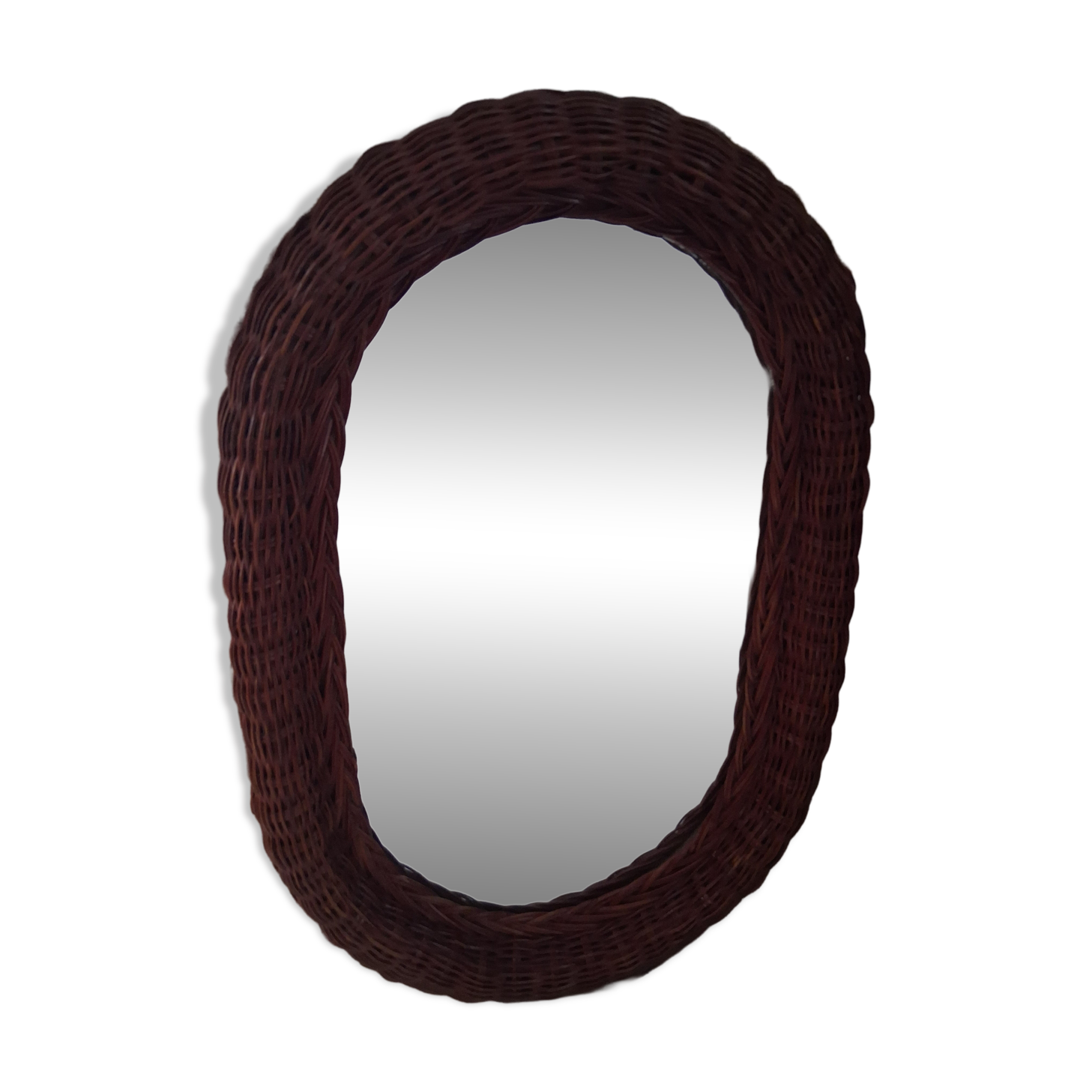 Miroir rotin vintage 80s
