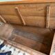 Rustic carved wooden chest trunk